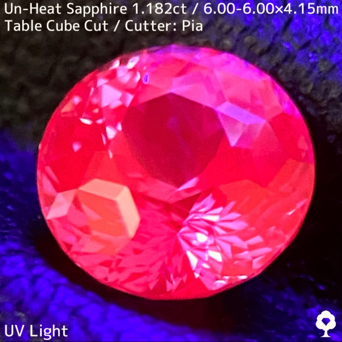 1.182ct unheated Sri Lankan sapphire ★ Flower cut in full bloom with blazing purple and pink