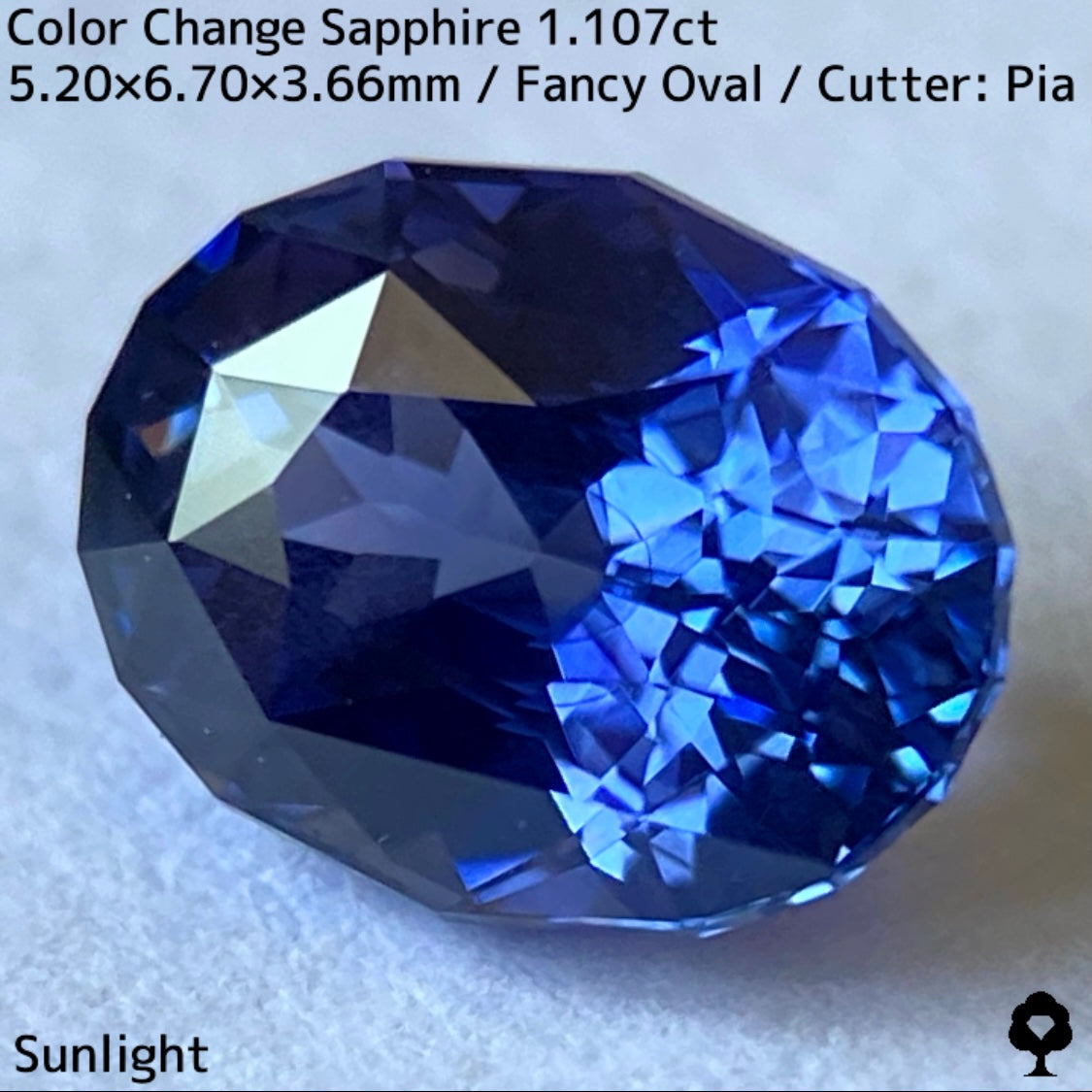 Tanzania color change sapphire 1.107ct ★ Beautiful color change multicolor crystal with a mix of blue, purple, and greenish blue
