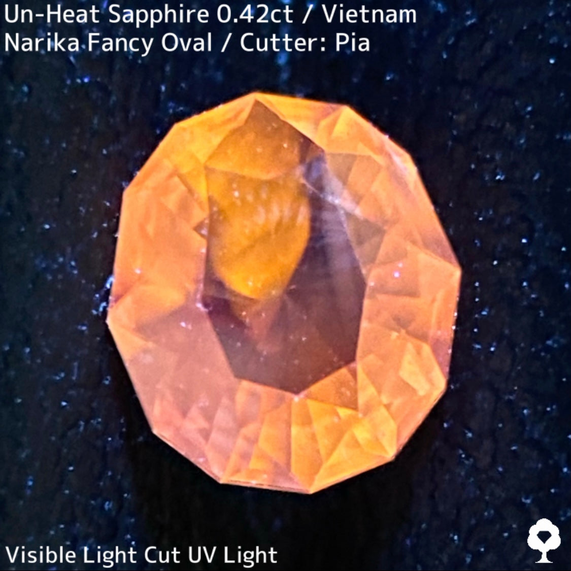 0.426ct unheated Vietnamese sapphire ★ A fantastic silky white with beautiful lemon gold sparkles
