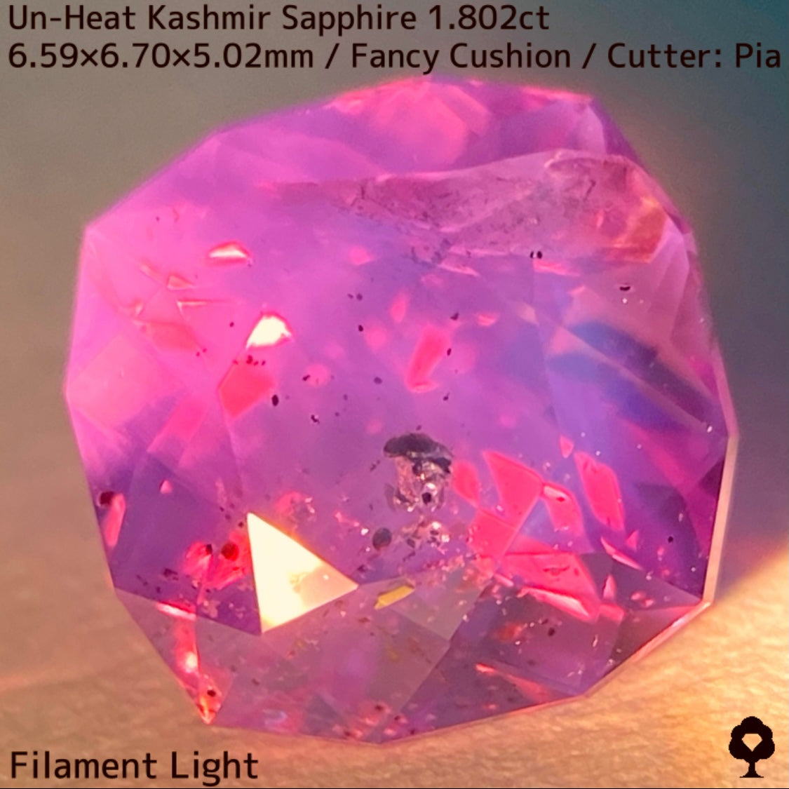 Unheated Kashmir sapphire from Pakistan 1.802ct ★ Enjoy this rare Kashmir masterpiece in a variety of light sources
