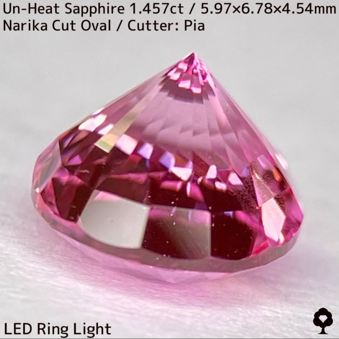 1.457ct unheated Sri Lankan sapphire ★ Unheated and rare, the classic pink color sparkles with a sharp Narika cut