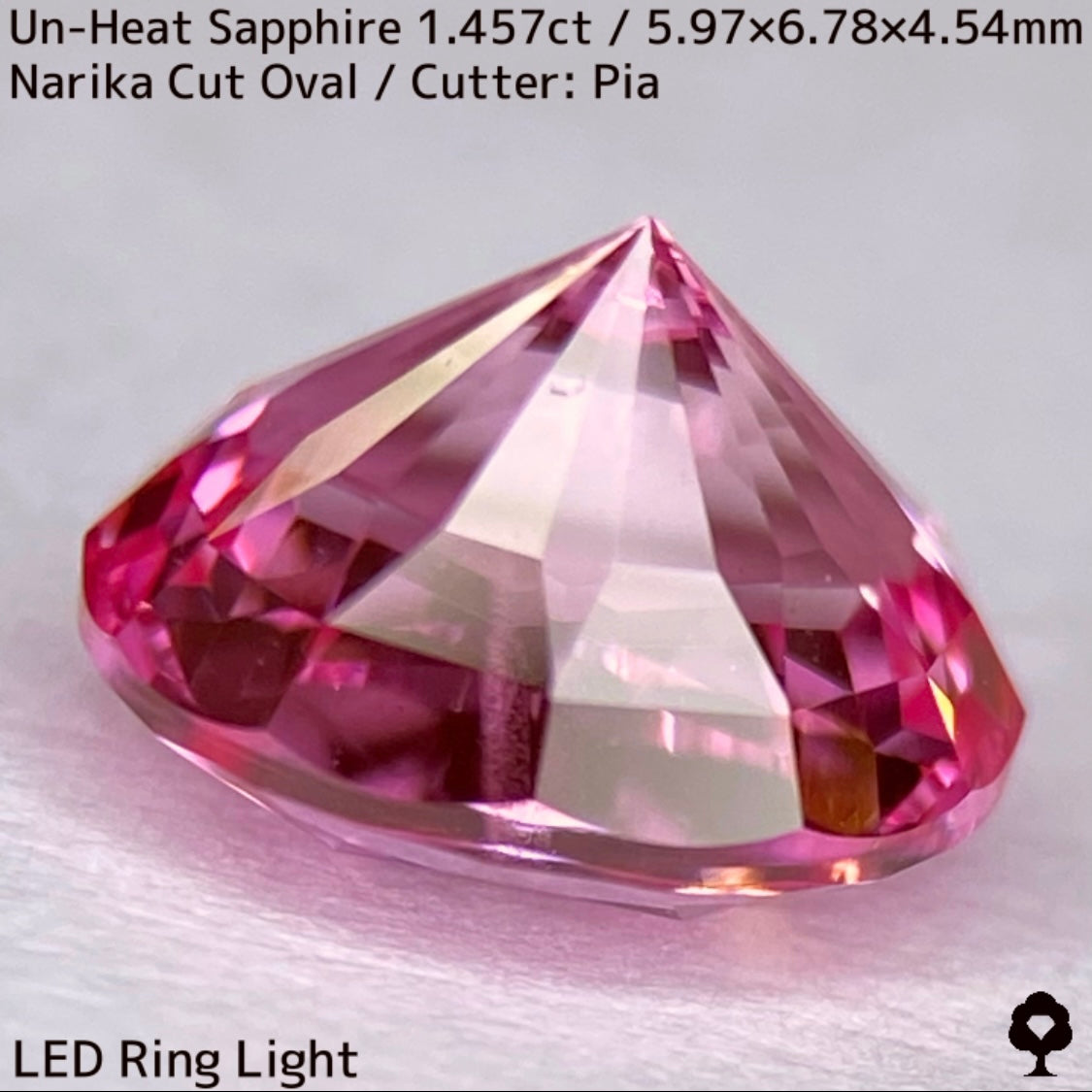 1.457ct unheated Sri Lankan sapphire ★ Unheated and rare, the classic pink color sparkles with a sharp Narika cut