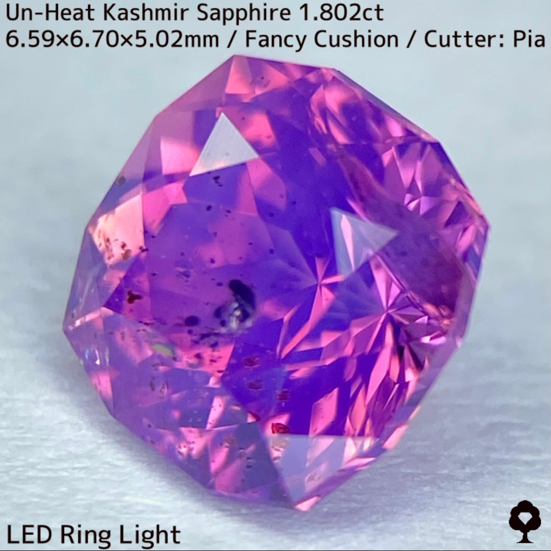Unheated Kashmir sapphire from Pakistan 1.802ct ★ Enjoy this rare Kashmir masterpiece in a variety of light sources