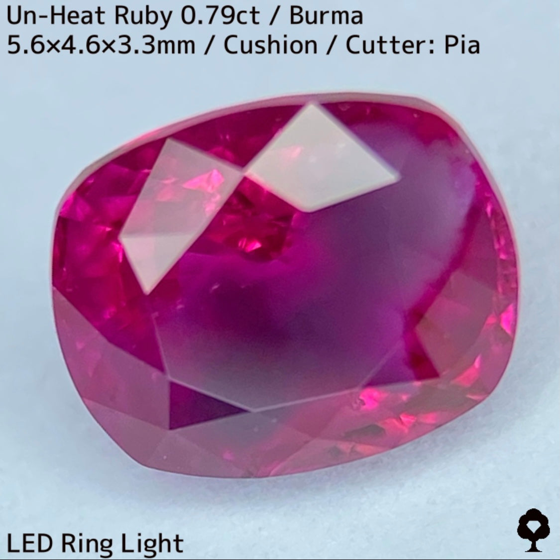 Burmese unheated ruby 0.79ct ★ Batman ruby with a beautiful crystal covered by a bat