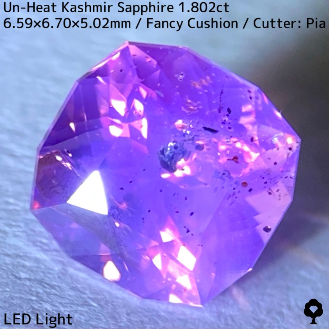Unheated Kashmir sapphire from Pakistan 1.802ct ★ Enjoy this rare Kashmir masterpiece in a variety of light sources