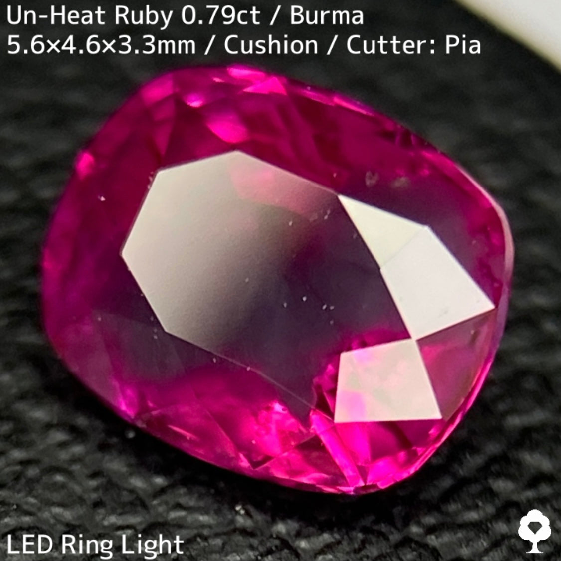 Burmese unheated ruby 0.79ct ★ Batman ruby with a beautiful crystal covered by a bat