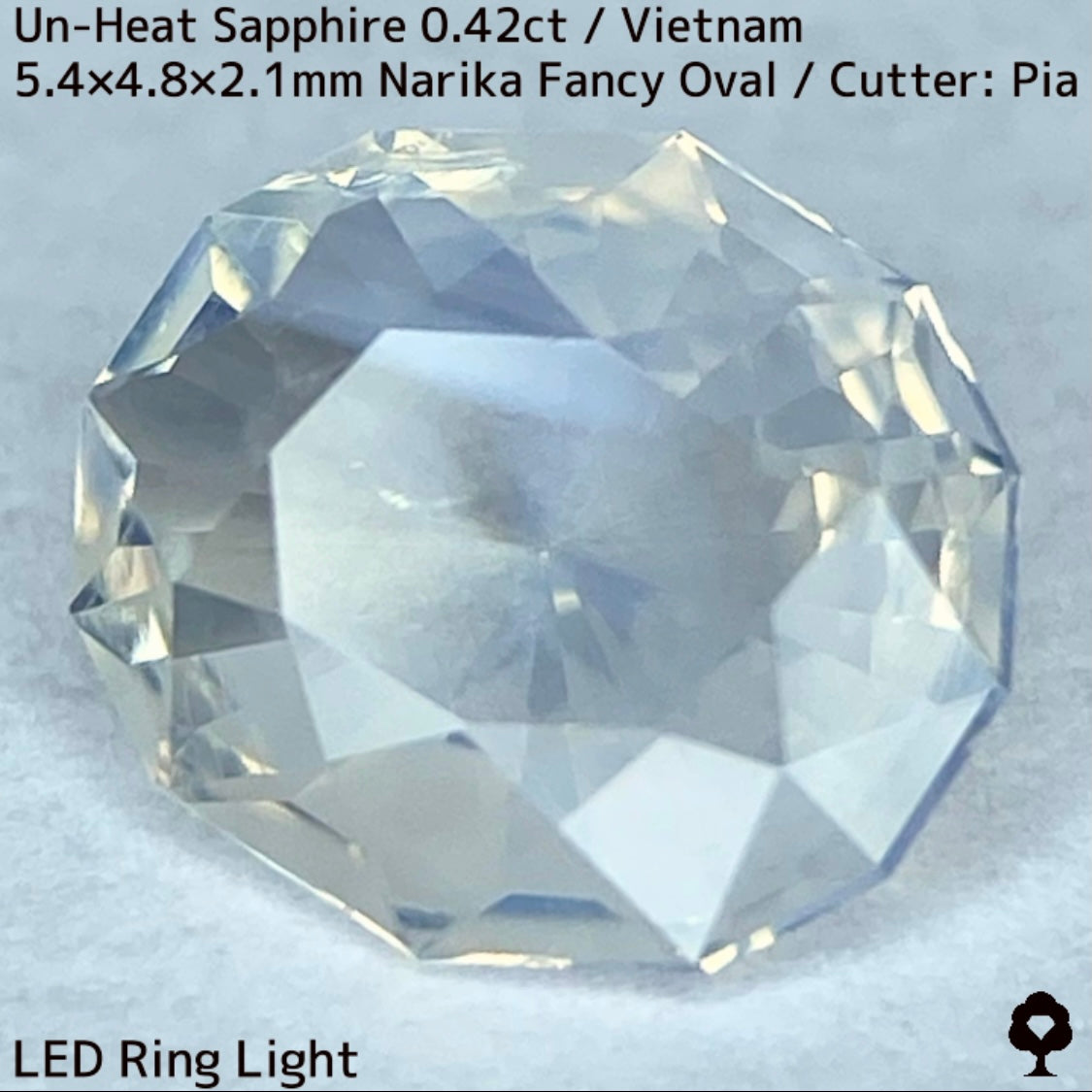 0.426ct unheated Vietnamese sapphire ★ A fantastic silky white with beautiful lemon gold sparkles