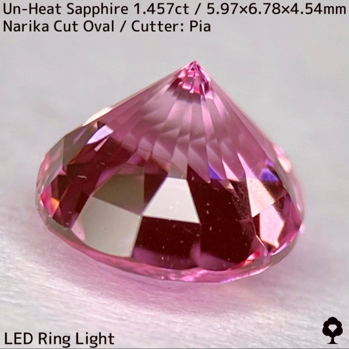1.457ct unheated Sri Lankan sapphire ★ Unheated and rare, the classic pink color sparkles with a sharp Narika cut