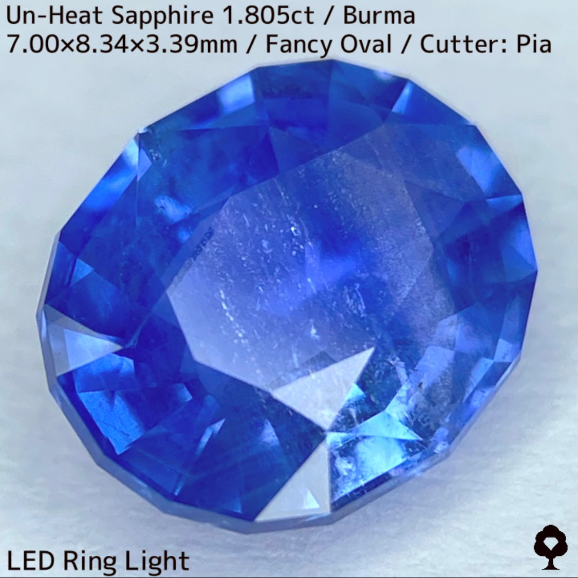 ビルマ産非加熱サファイア1.805ct★シルクとカラーバンド流れるシルキーブルー美しい逸品