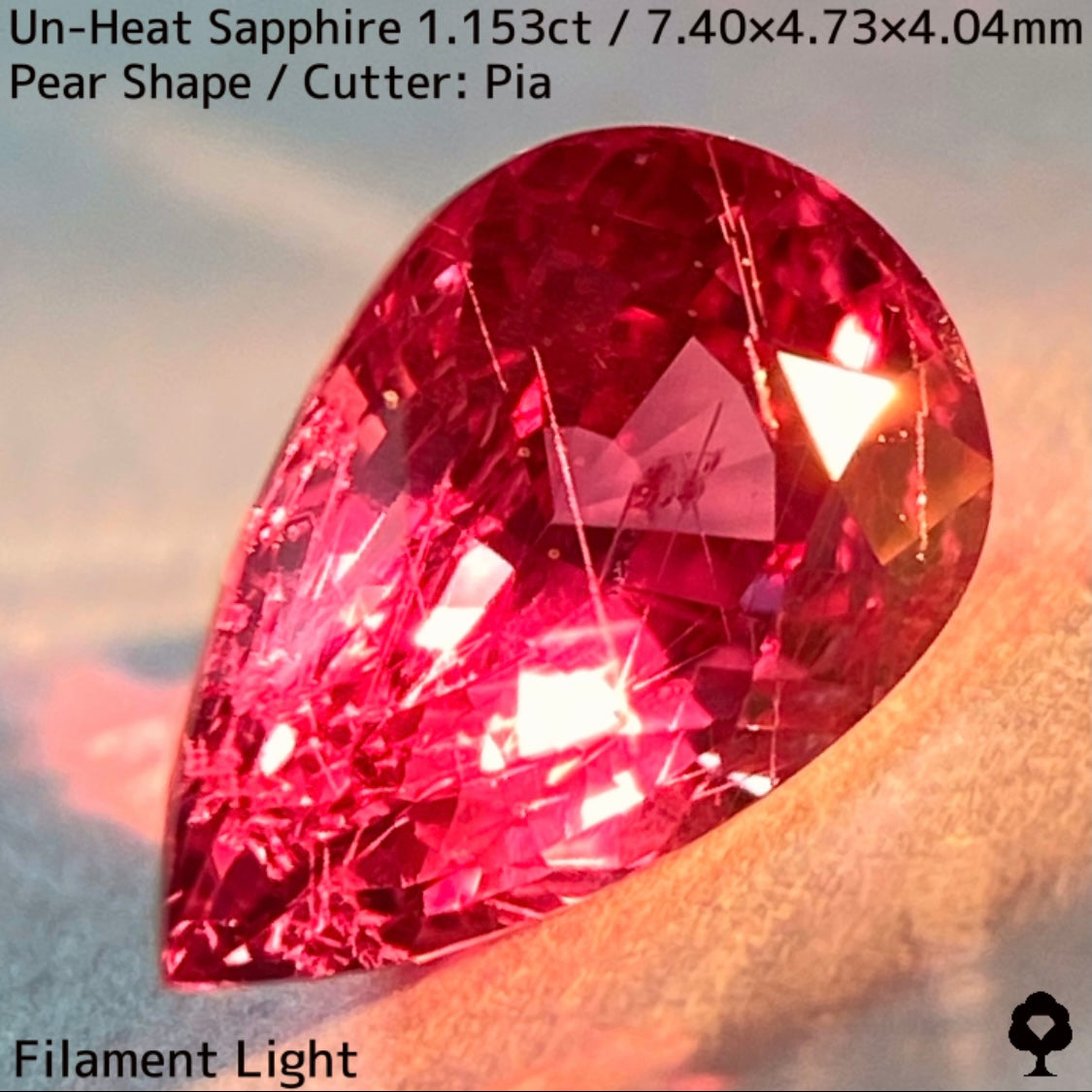 1.153ct unheated sapphire from Tanzania. Exquisite color and interesting needle inclusions like ruby, padparads, and impales.