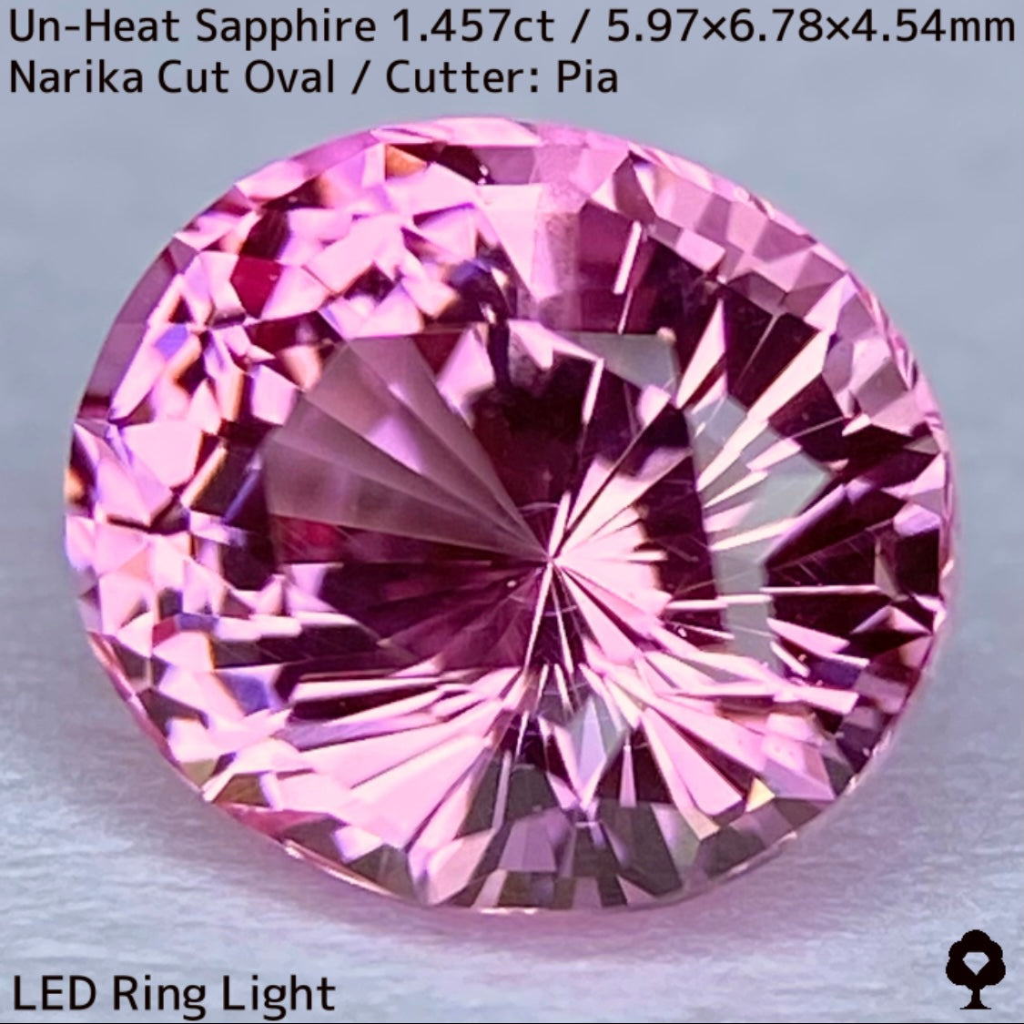 1.457ct unheated Sri Lankan sapphire ★ Unheated and rare, the classic pink color sparkles with a sharp Narika cut