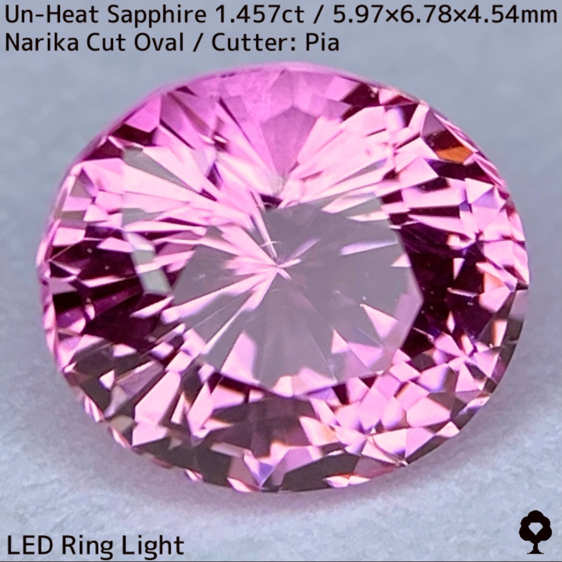 1.457ct unheated Sri Lankan sapphire ★ Unheated and rare, the classic pink color sparkles with a sharp Narika cut
