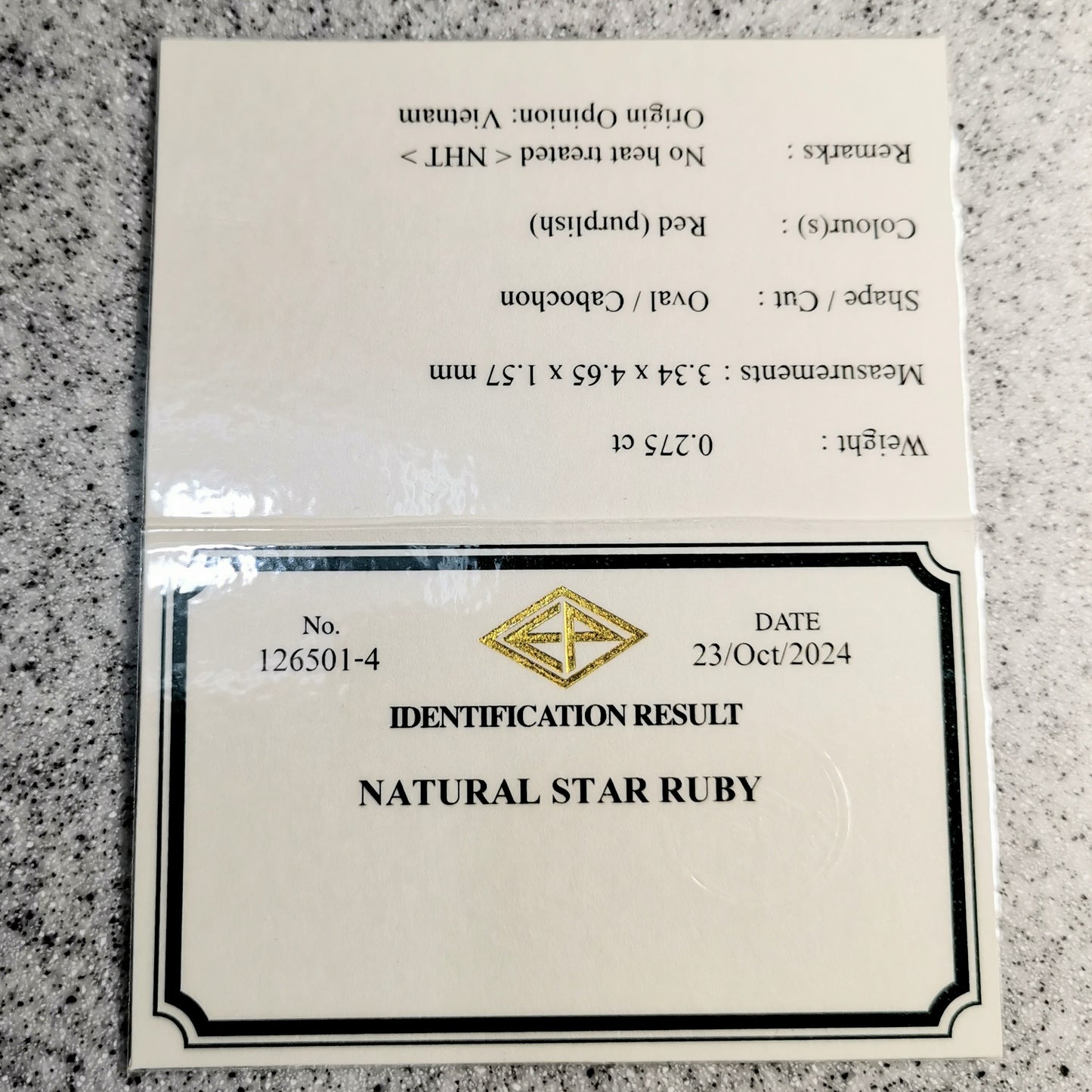 【5万円以上のお買物で無料に】Un-Heat Star Ruby 0.275ct / Vietnam