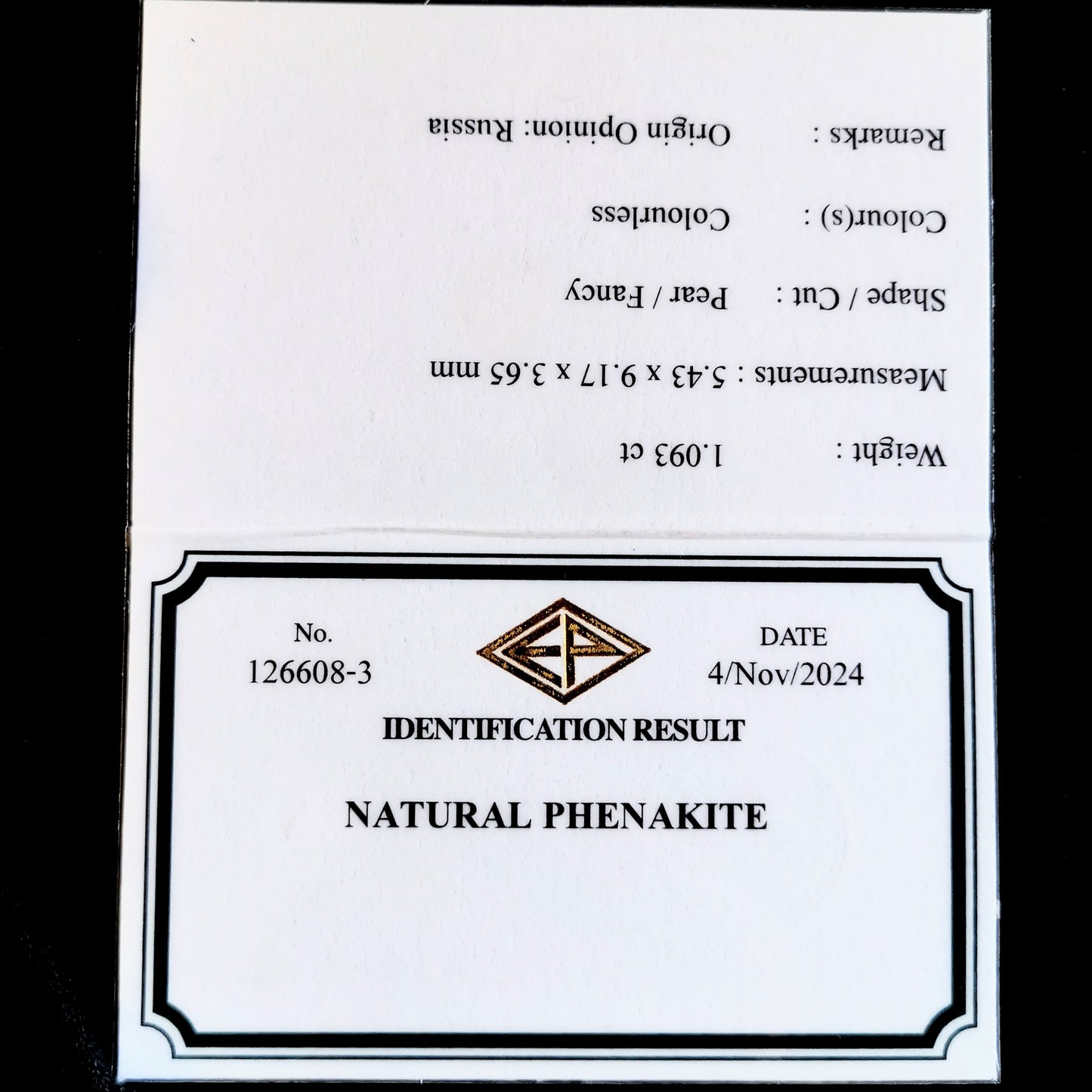 Phenakite 1.093ct / Russia
