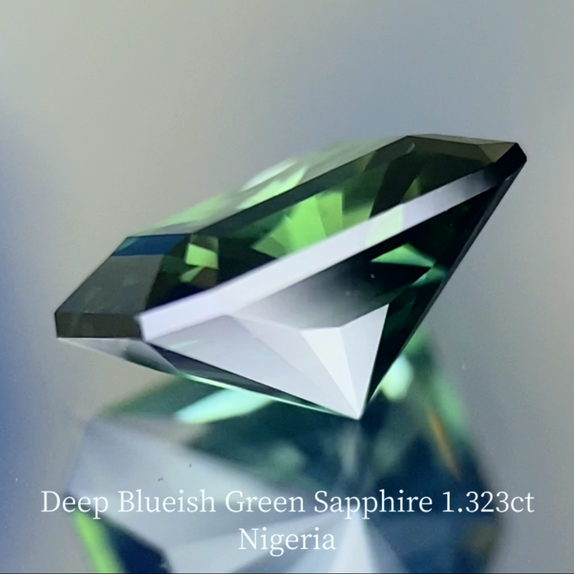 Deep Bluish Green Sapphire 1.323ct / Nigeria