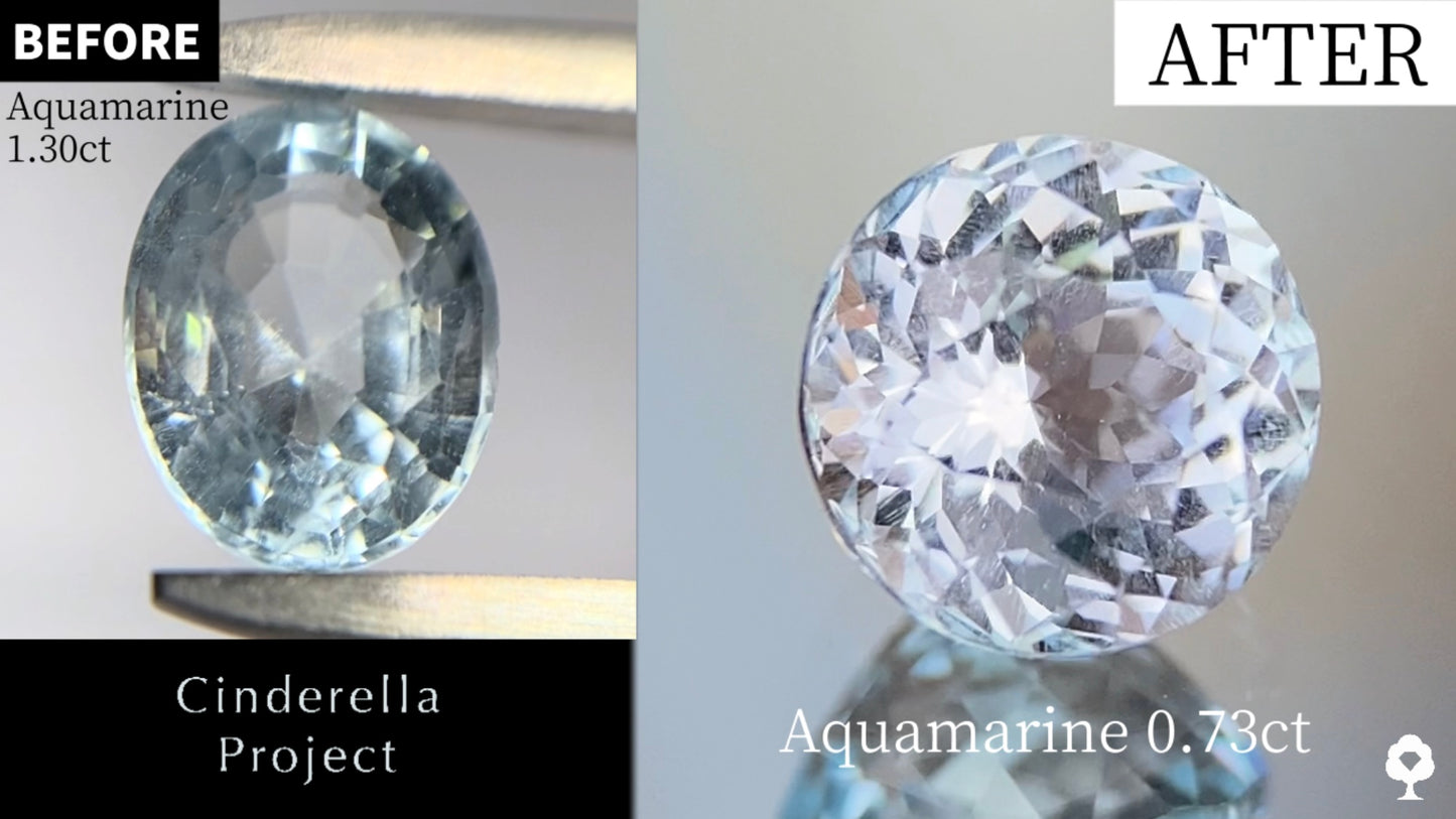 【Cinderella Project】Aquamarine 1.30ct→0.73ct