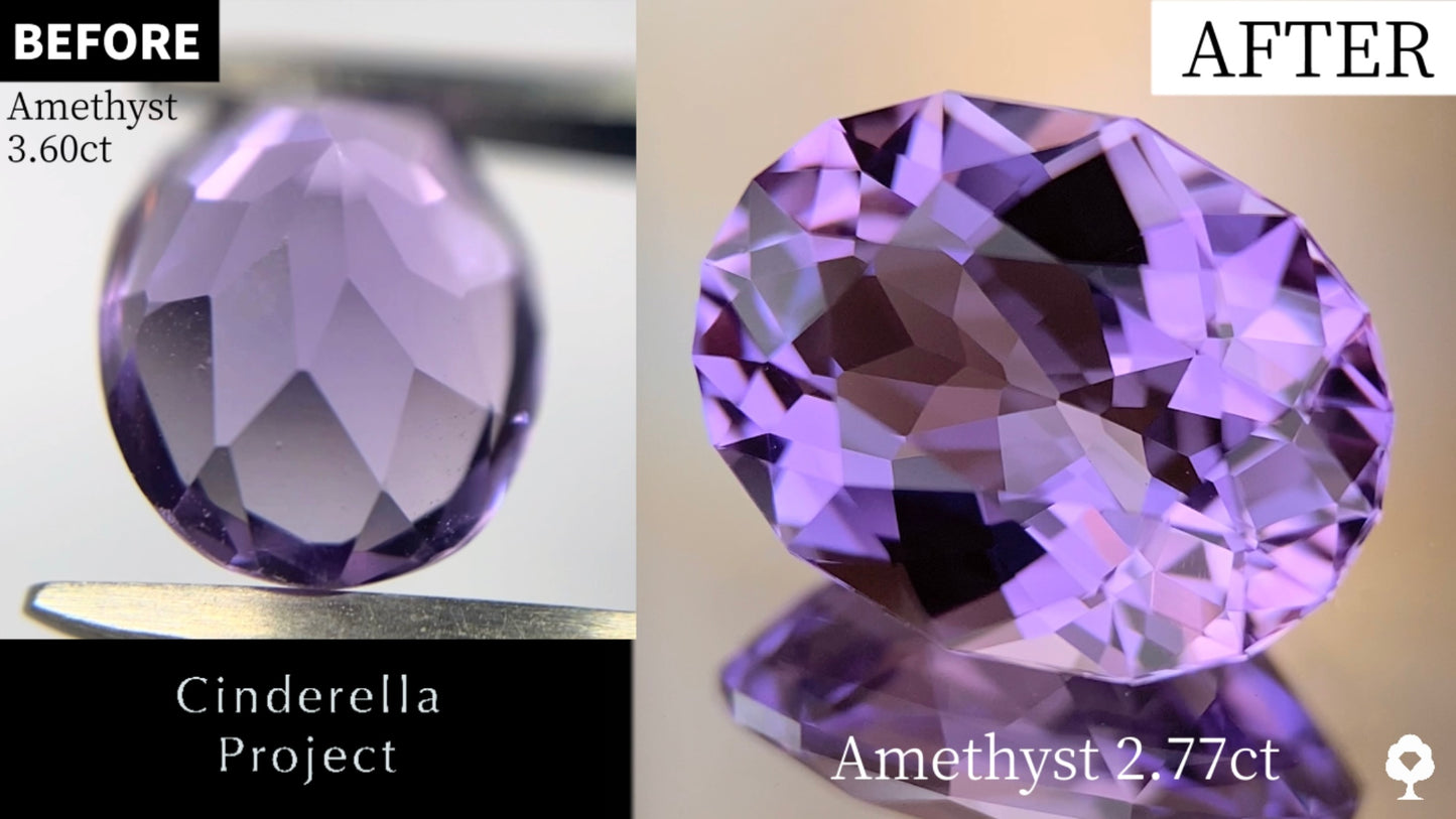 【Cinderella Project】Amethyst 3.60ct→2.77ct