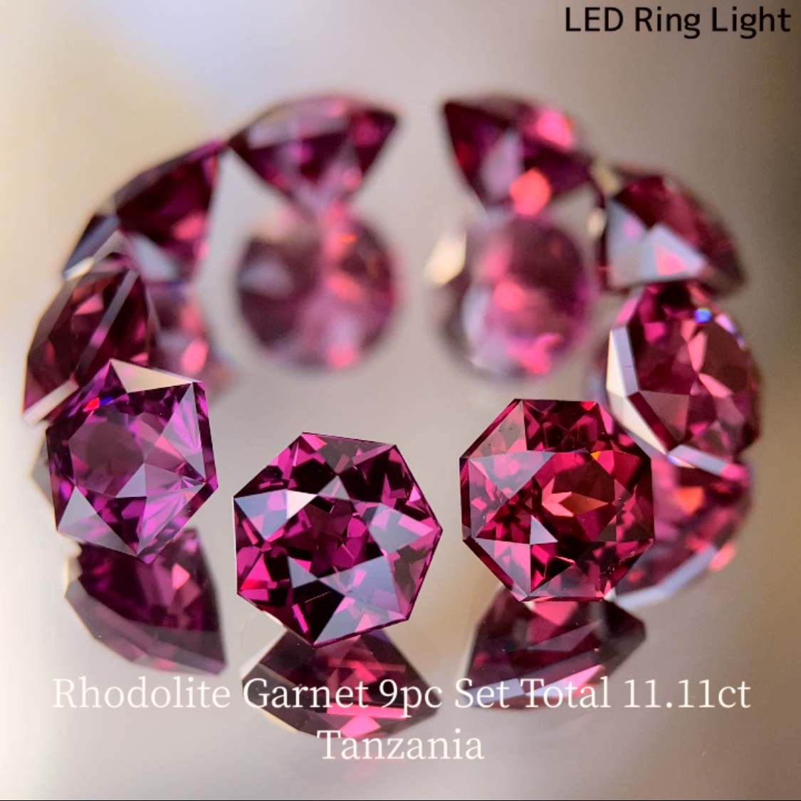 Rhodolite Garnet 9pc Set Total 11.11ct / Tanzania