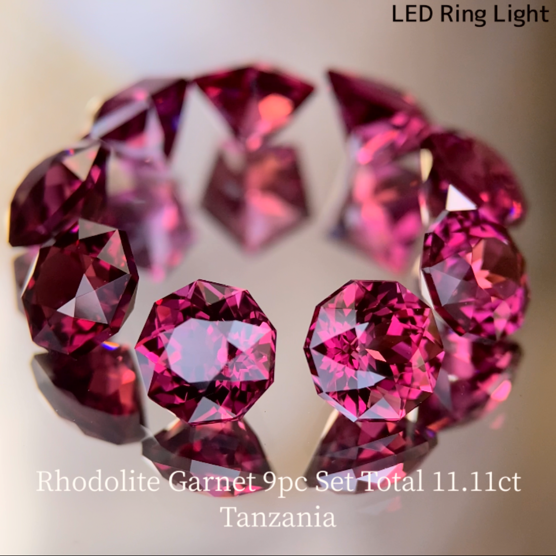 Rhodolite Garnet 9pc Set Total 11.11ct / Tanzania