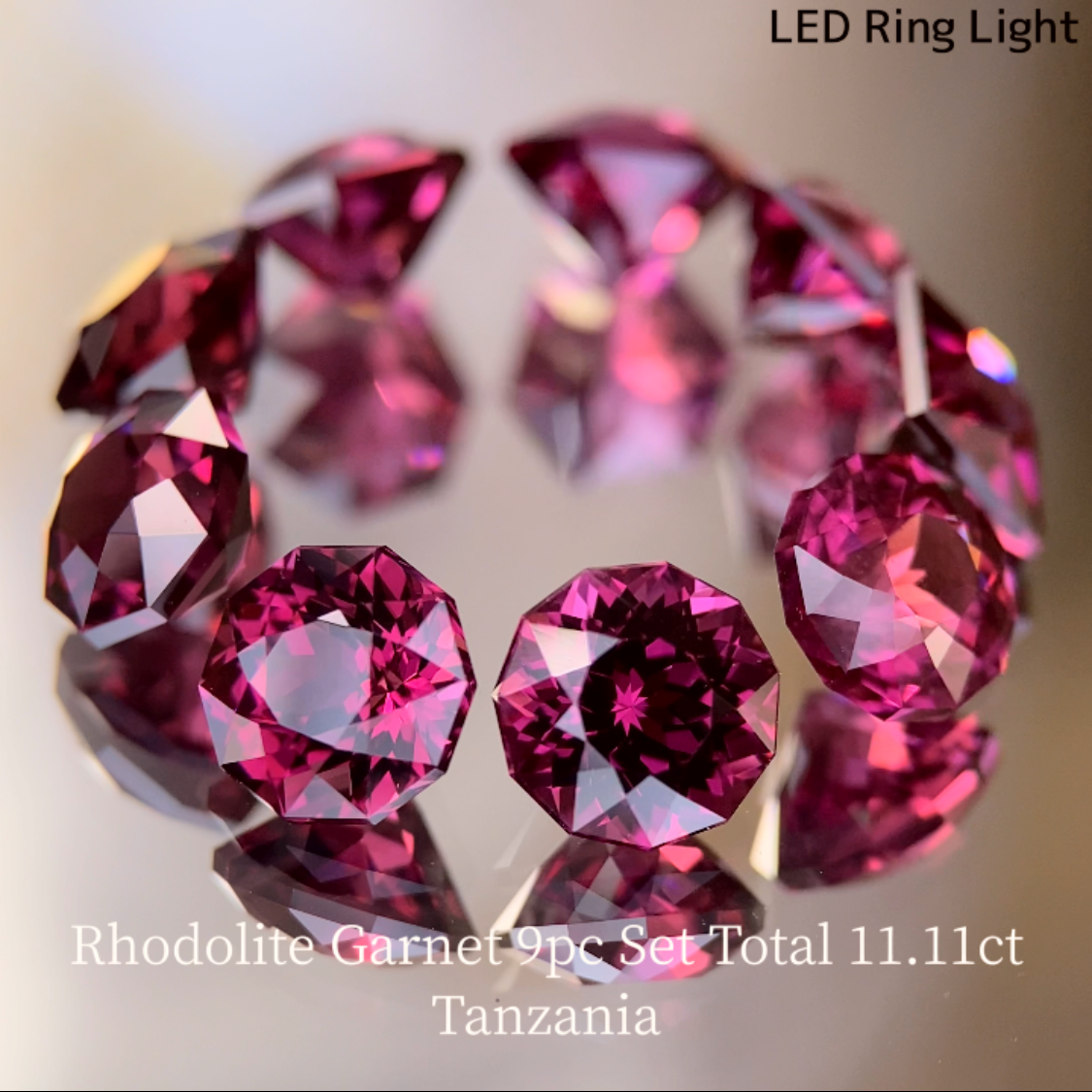 Rhodolite Garnet 9pc Set Total 11.11ct / Tanzania