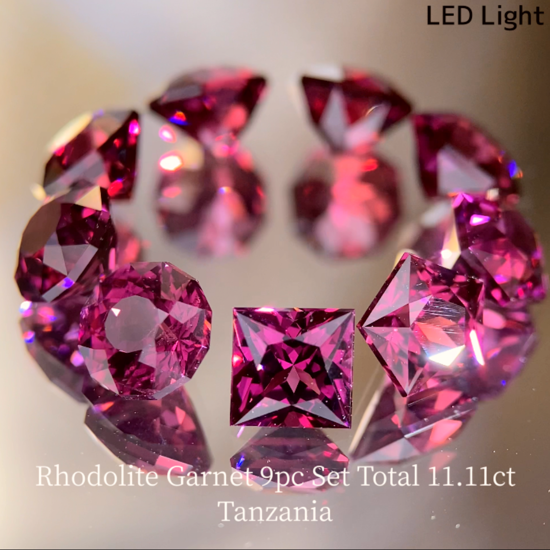Rhodolite Garnet 9pc Set Total 11.11ct / Tanzania