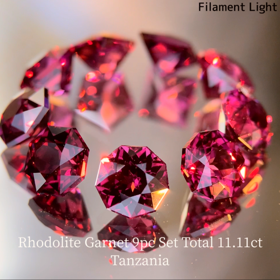Rhodolite Garnet 9pc Set Total 11.11ct / Tanzania