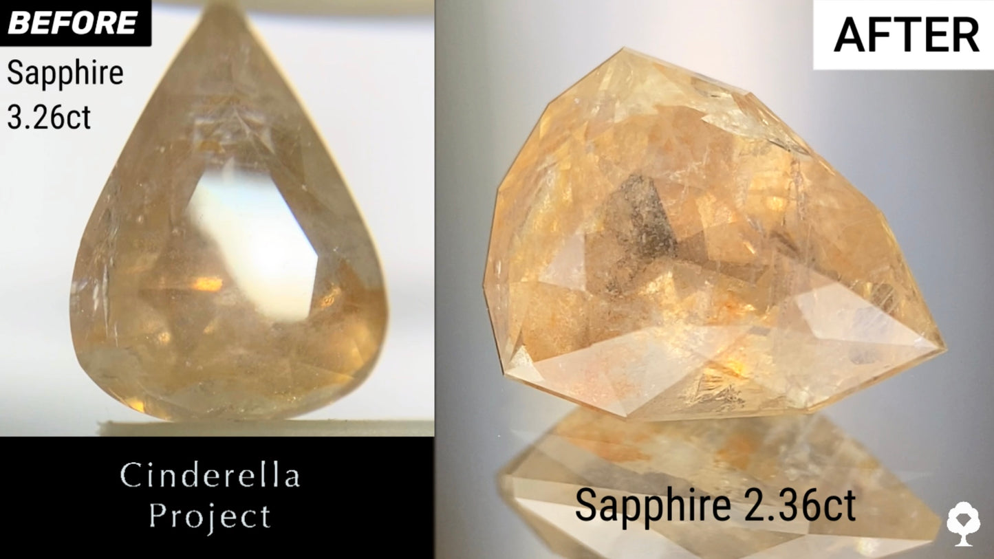 【Cinderella Project】Sapphire 3.26ct→2.36ct