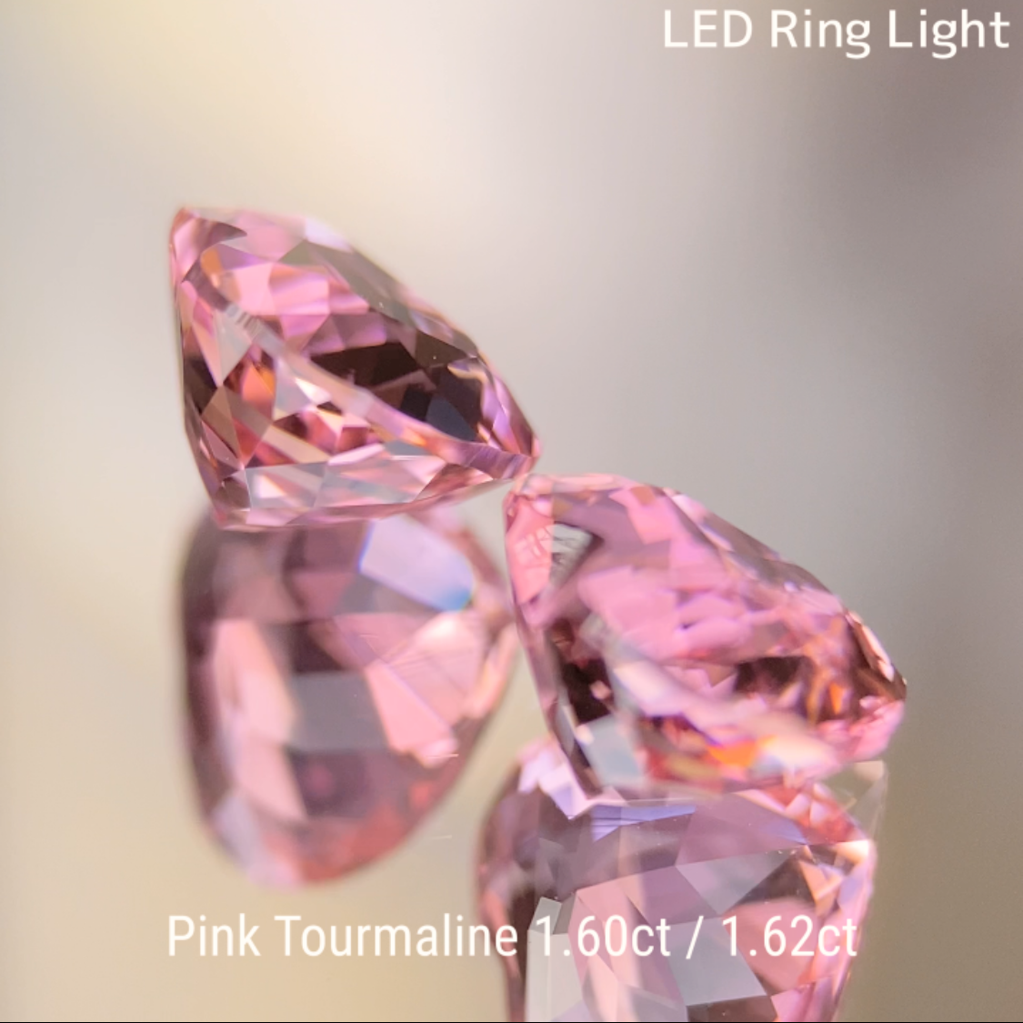 【Heart Shape Pair】Pink Tourmaline 2pc Set 1.606ct / 1.631ct