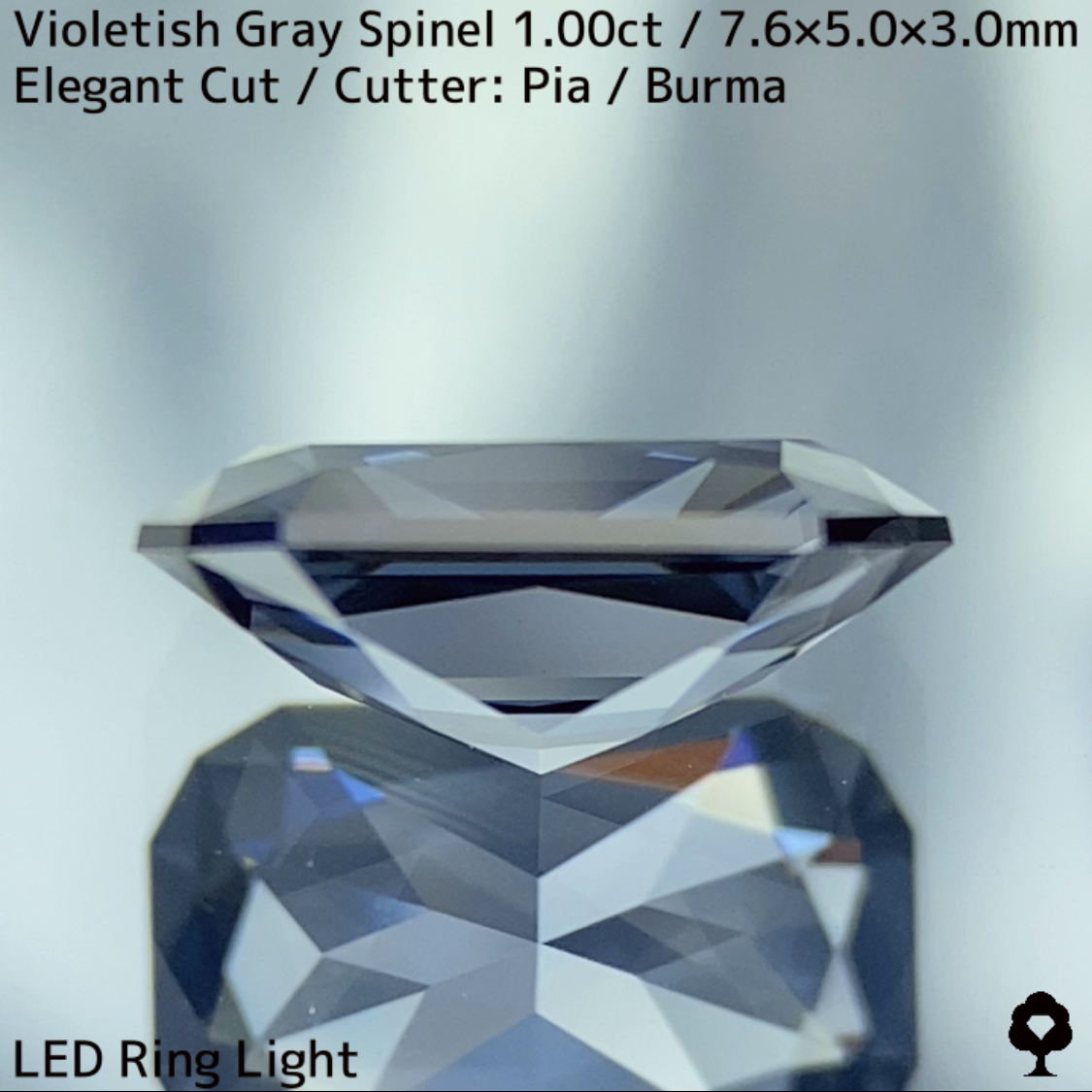 Violetish Grey Spinel 1.00ct / Elegant Cut