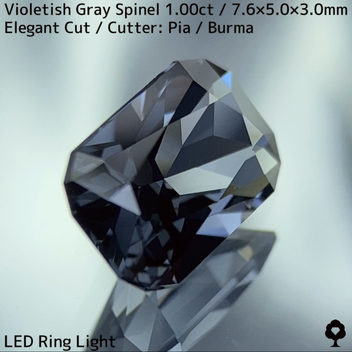 Violetish Grey Spinel 1.00ct / Elegant Cut
