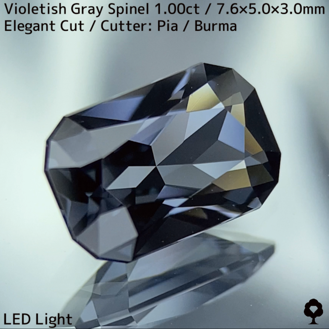 Violetish Grey Spinel 1.00ct / Elegant Cut