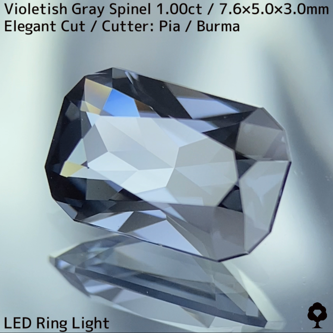 Violetish Grey Spinel 1.00ct / Elegant Cut