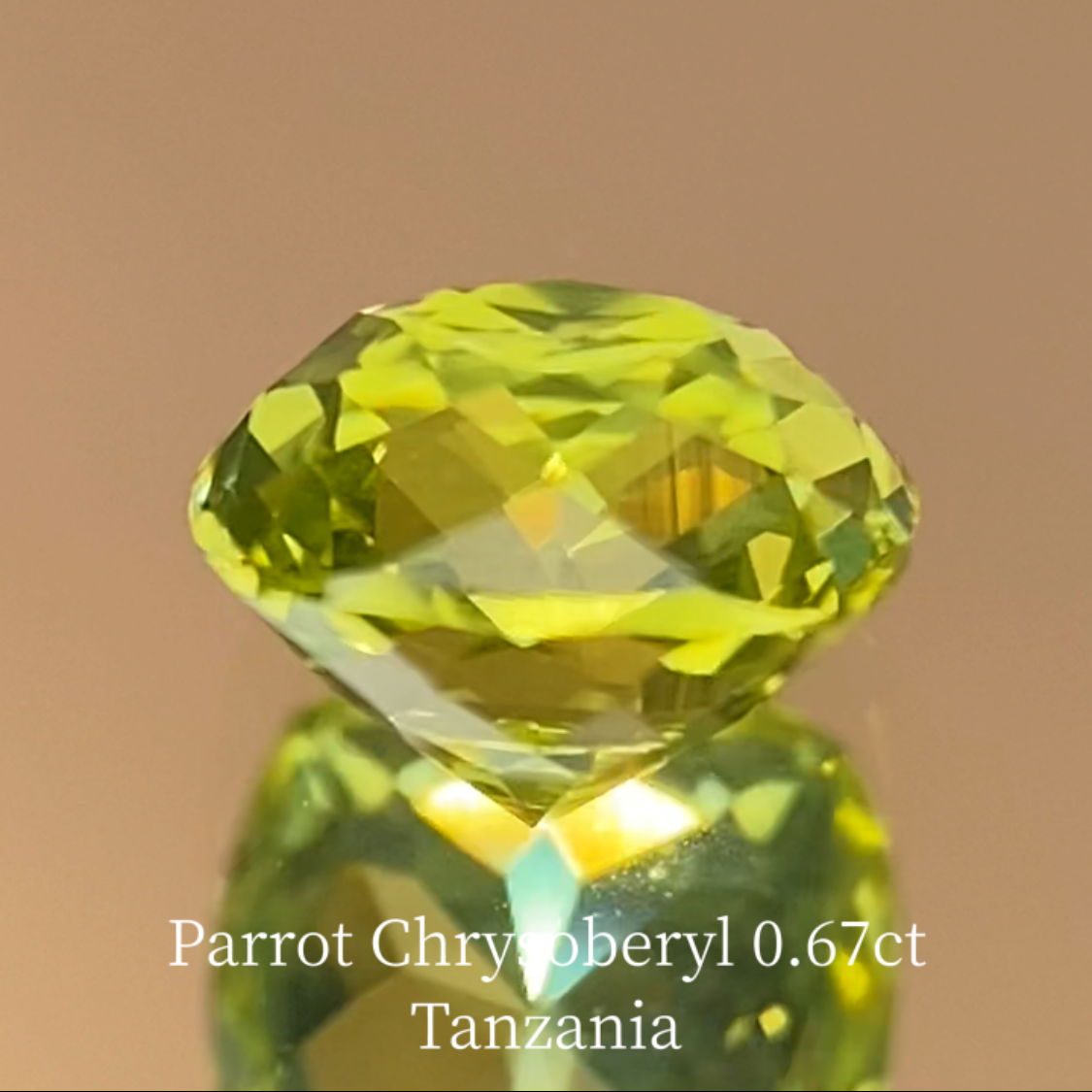 Parrot Chrysoberyl 0.685ct / Tanzania
