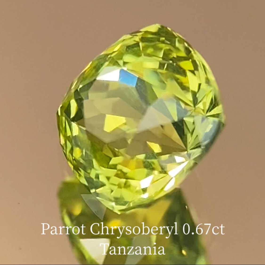Parrot Chrysoberyl 0.685ct / Tanzania