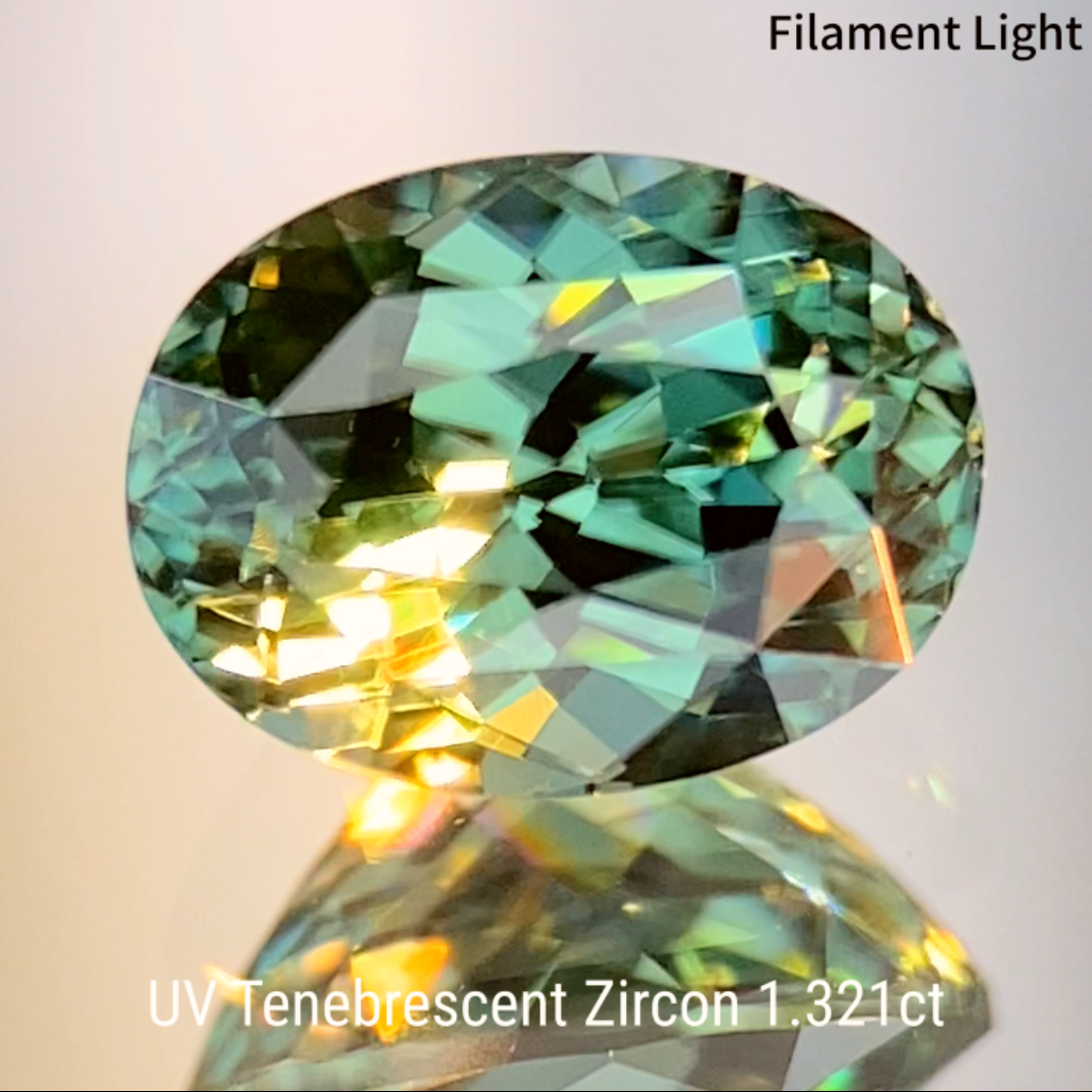 UV Tenebrescent Zircon 1.321ct
