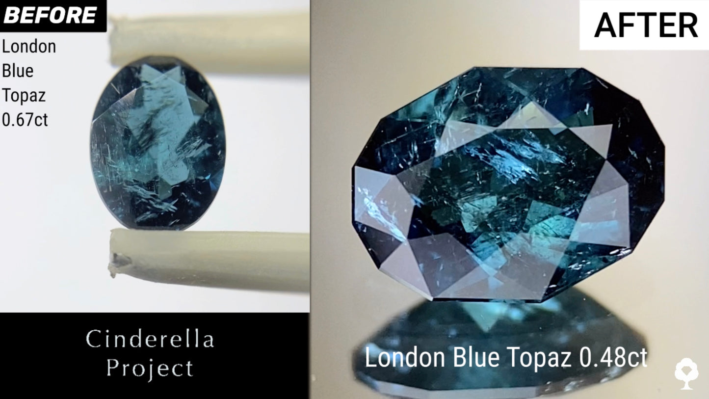 【Cinderella Project】London Blue Topaz 0.67ct→0.48ct
