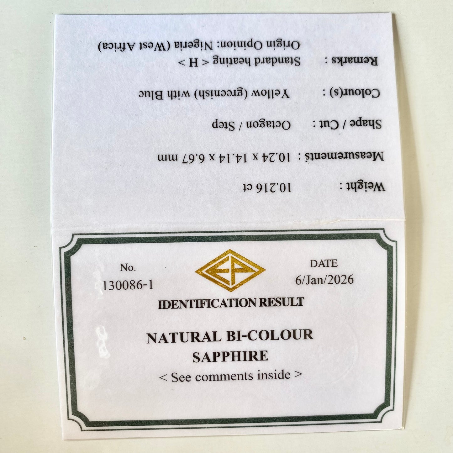 Bi-Color Sapphire 10.216ct / Nigeria