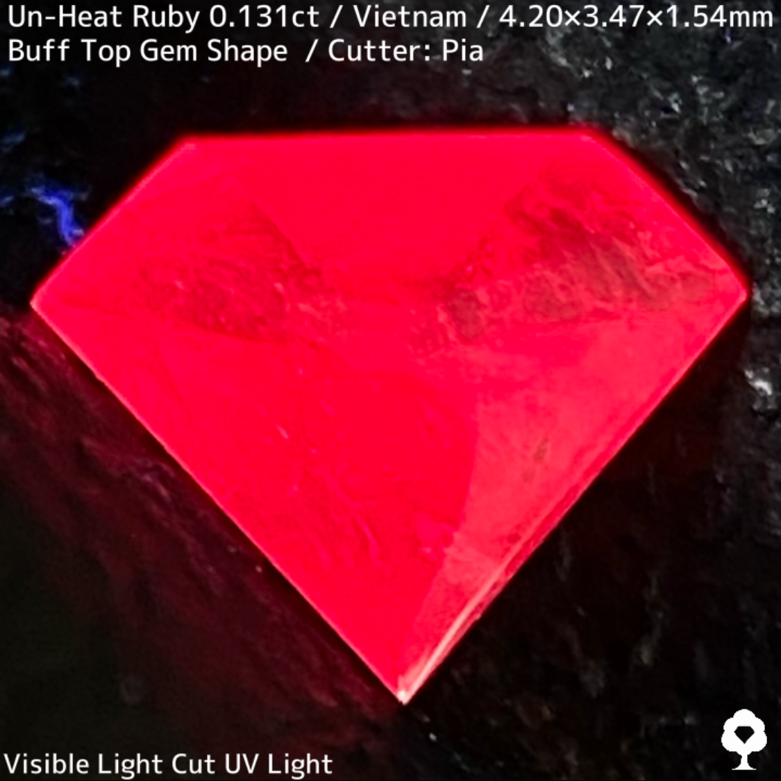 Un-Heat Ruby 0.131ct / Vietnam / BuffTop GemShape(Type1) ”Made from rough stone”