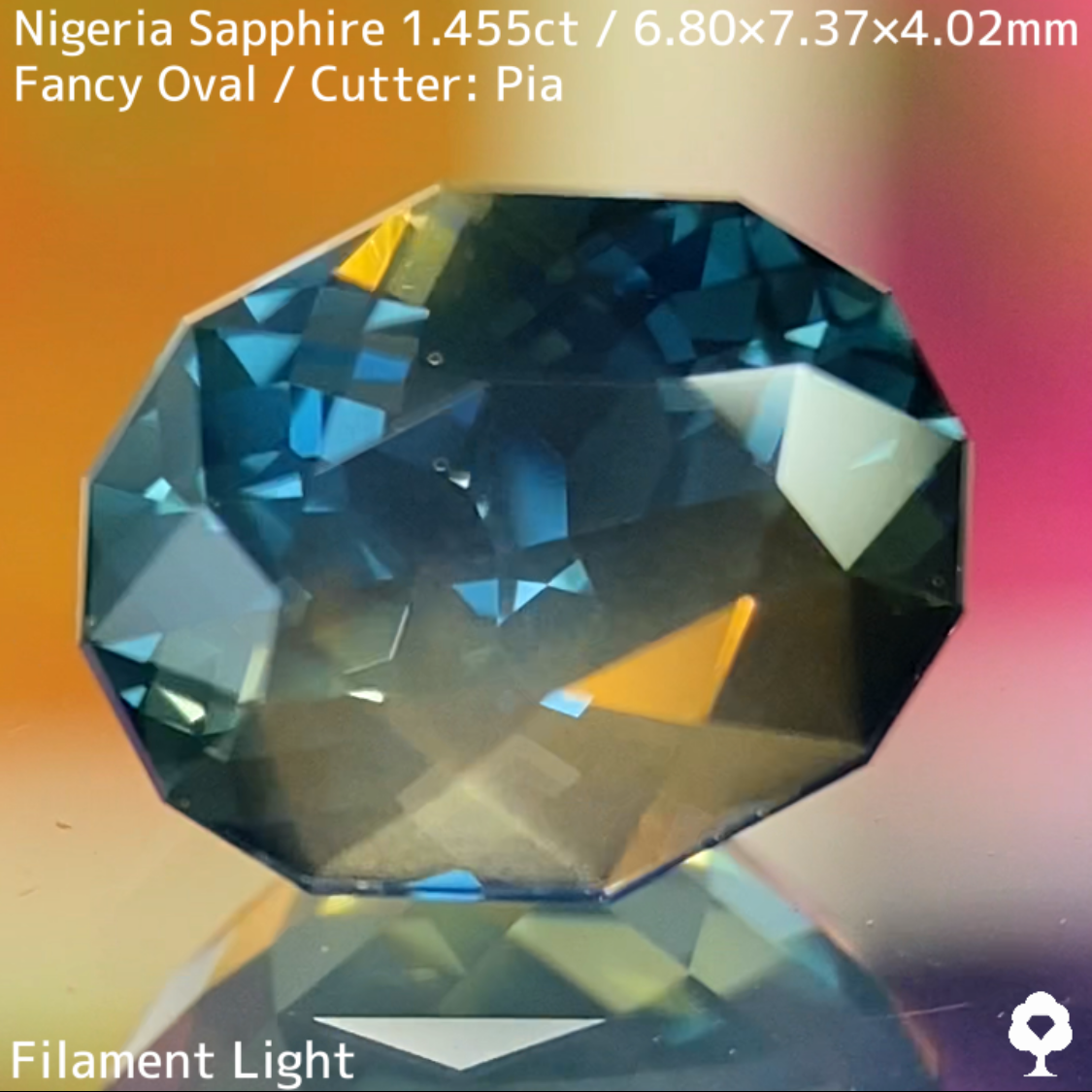 Greenish Dark Blue Sapphire 1.455ct / Nigeria