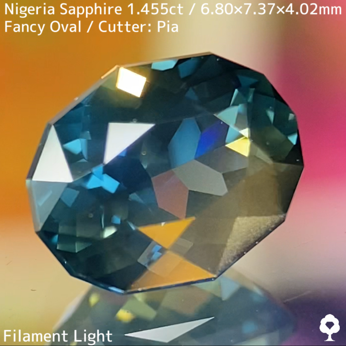 Greenish Dark Blue Sapphire 1.455ct / Nigeria