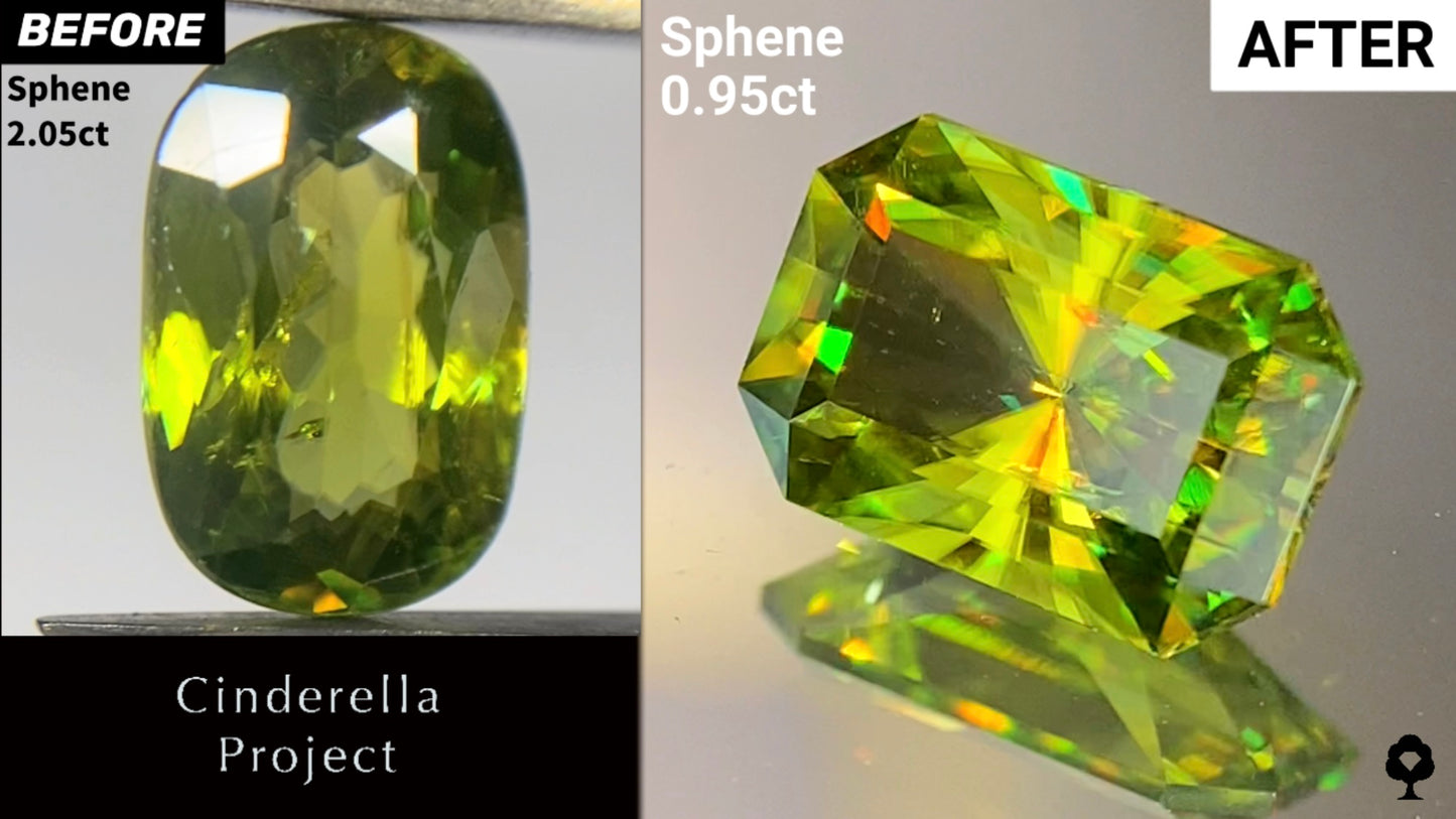 【Cinderella Project】Sphene 2.05ct→0.95ct