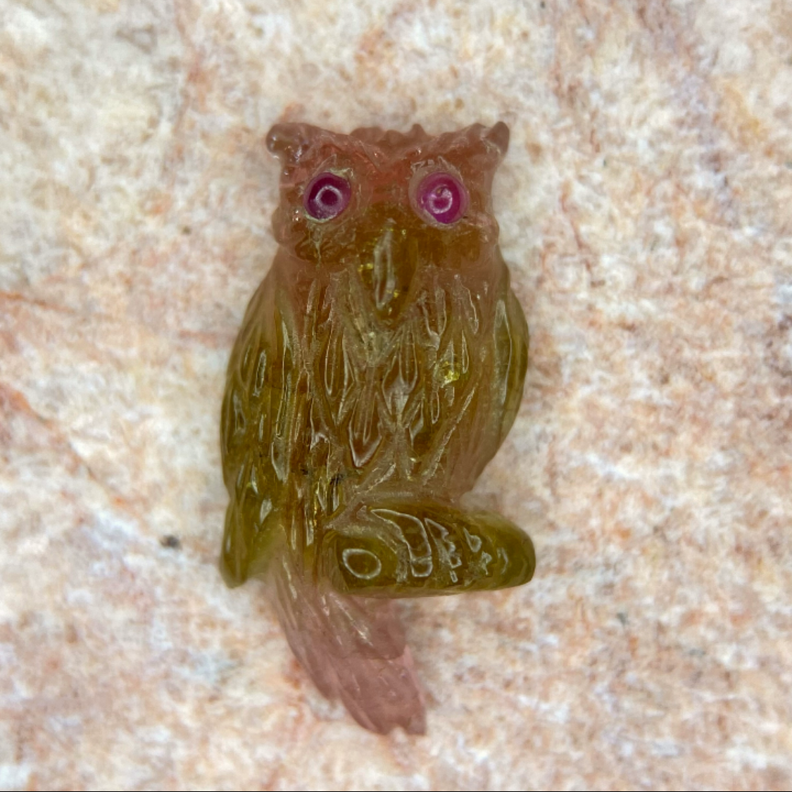 Vintage Carving Tourmaline with Ruby 4.40ct / Vietnam