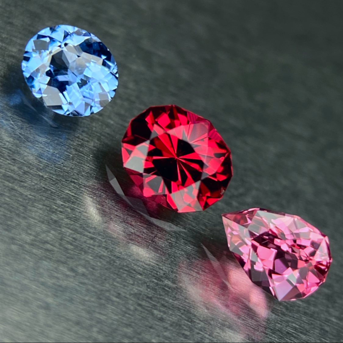 Spinel 3pc Set / Cobalt Spinel 0.14ct & Red Spinel 0.23ct & Pink Spinel 0.20ct
