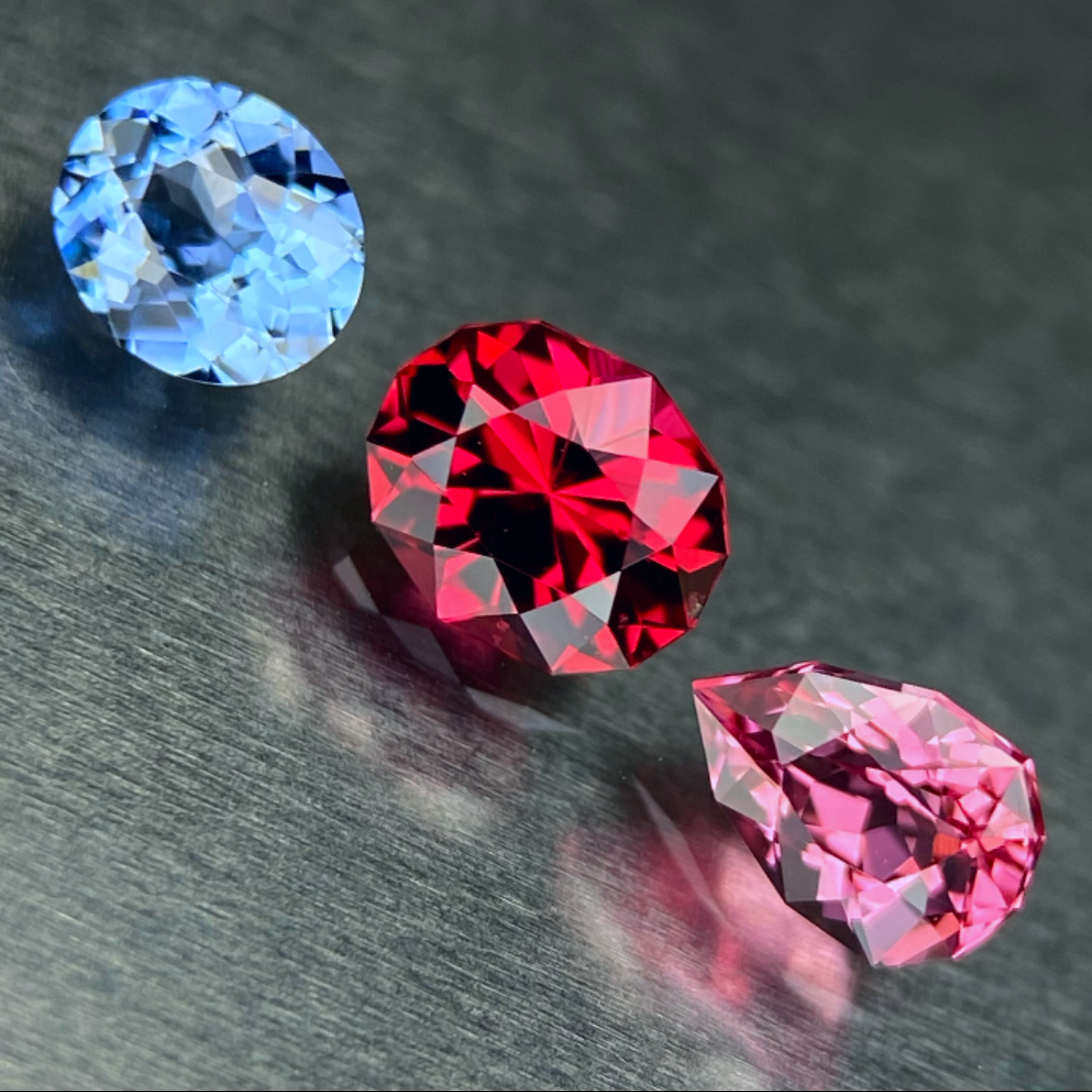 Spinel 3pc Set / Cobalt Spinel 0.14ct & Red Spinel 0.23ct & Pink Spinel 0.20ct