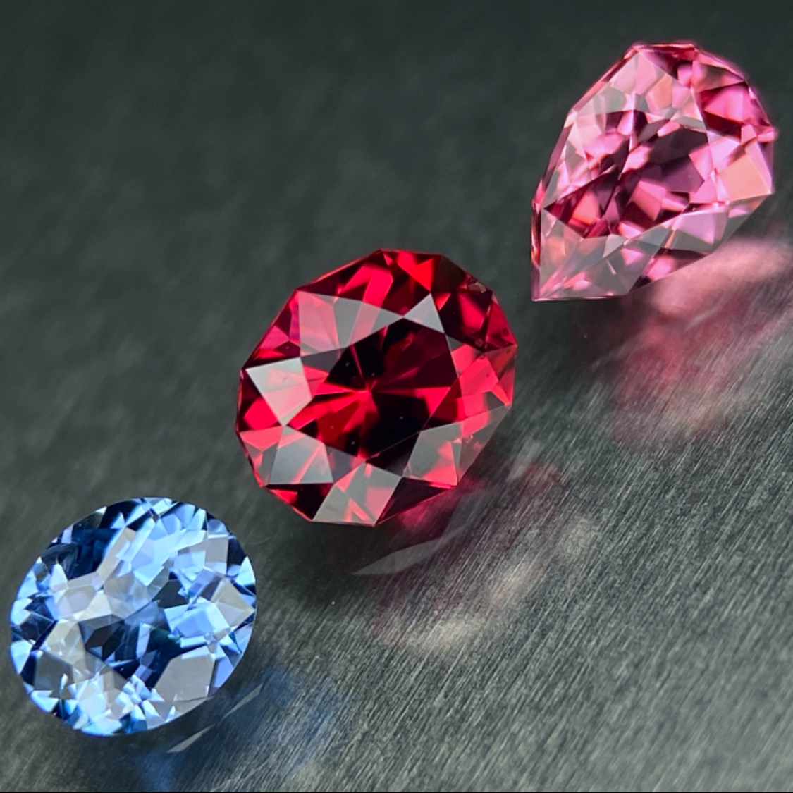 Spinel 3pc Set / Cobalt Spinel 0.14ct & Red Spinel 0.23ct & Pink Spinel 0.20ct