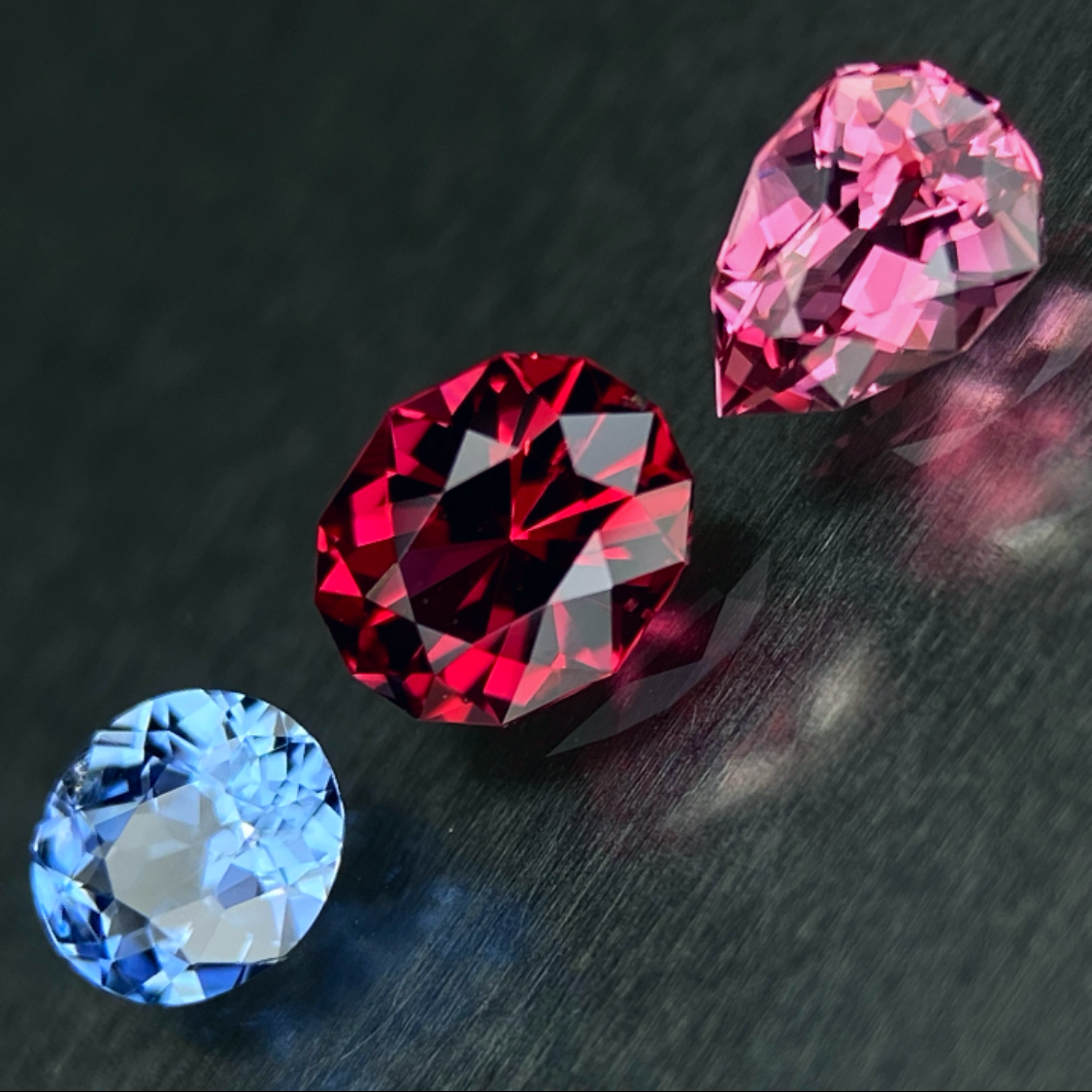 Spinel 3pc Set / Cobalt Spinel 0.14ct & Red Spinel 0.23ct & Pink Spinel 0.20ct
