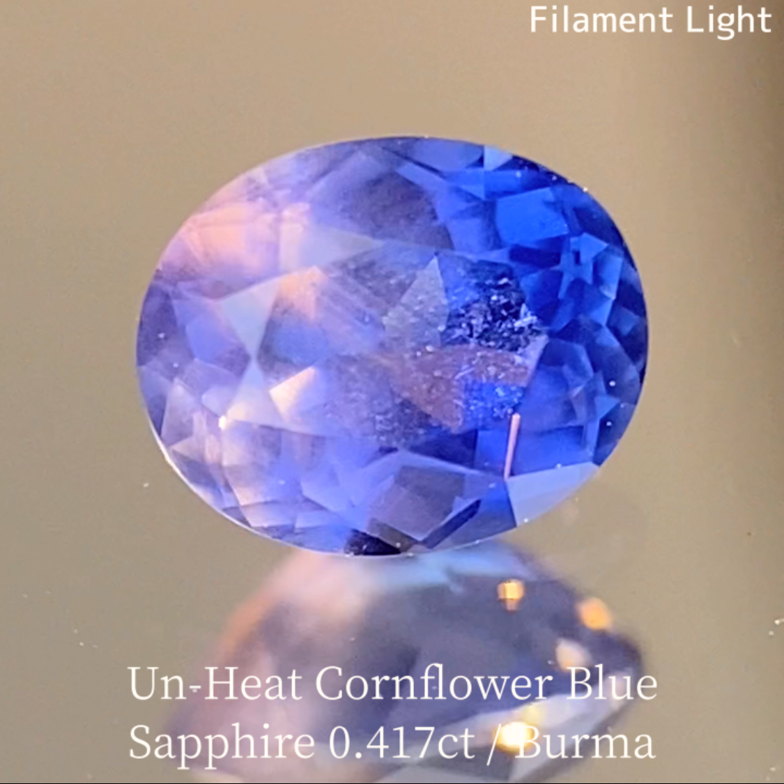 Un-Heat Cornflower Blue Sapphire 0.417ct / Burma