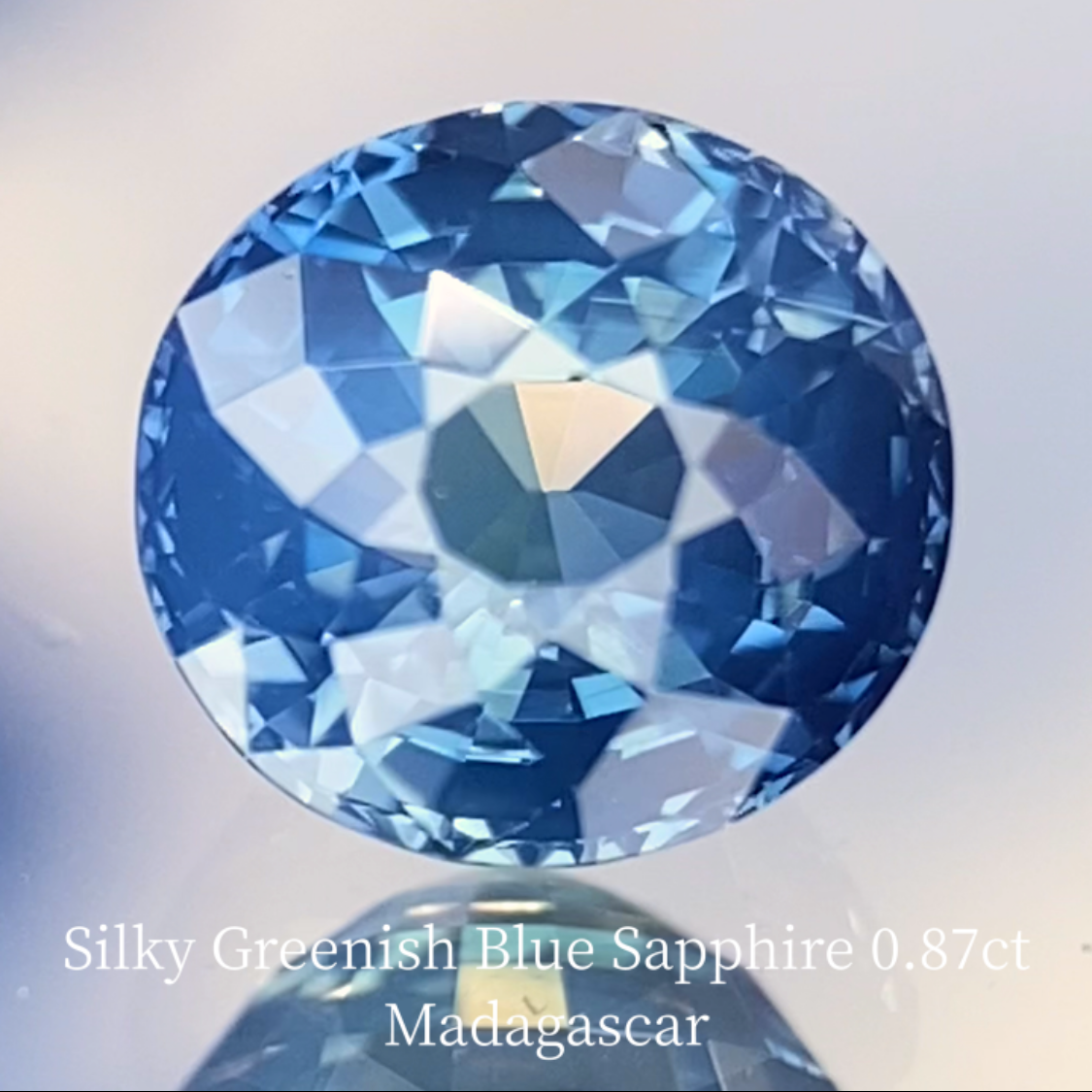 "Super Gira" Silky Greenish Blue Sapphire 0.87ct / Madagascar