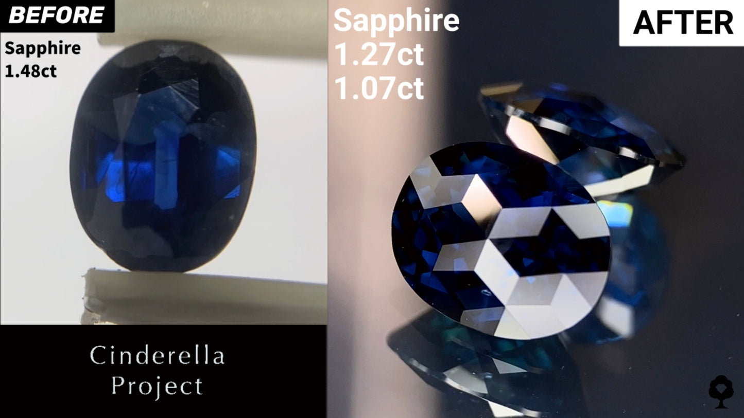 【Cinderella Project】Sapphire 1.48ct&1.72ct →1.07ct&1.27ct