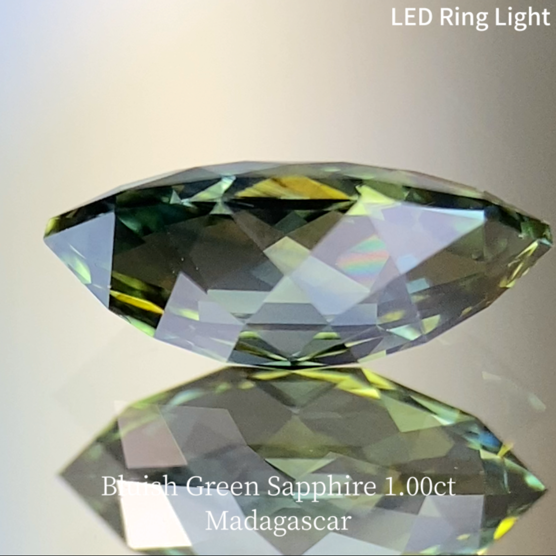 【Sapphire 2pc Set】Silky Greenish Blue Sapphire 0.81ct / Bluish Green Sapphire 1.00ct